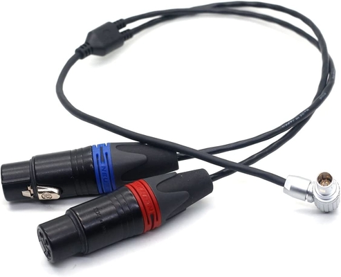 Arri Alexa Mini LF Audio Cable XLR 3 ปิน ไปยังมุมขวา 0B 6 ปิน เครื่องเชื่อมเสียงเพศชาย
