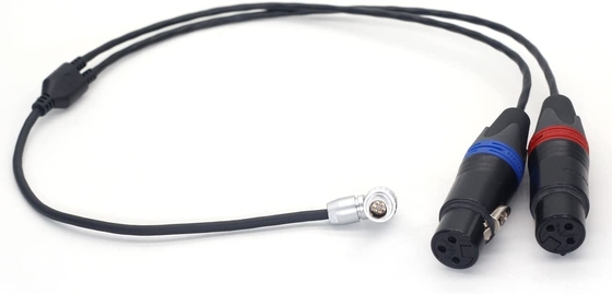 Arri Alexa Mini LF Audio Cable XLR 3 ปิน ไปยังมุมขวา 0B 6 ปิน เครื่องเชื่อมเสียงเพศชาย