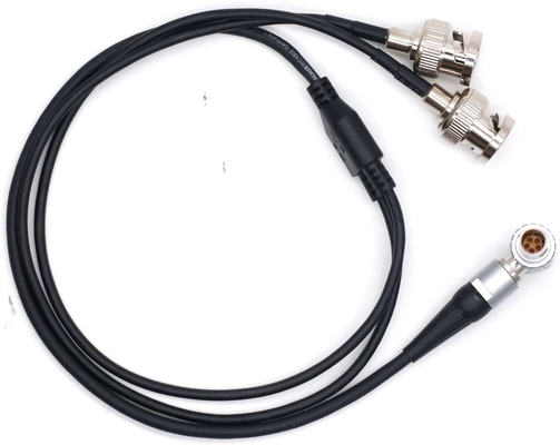 อุปกรณ์เสียง XL-LB2 0B 5pin มุมขวาไปยัง Double BNC Time Code Input Output Cable 60cm